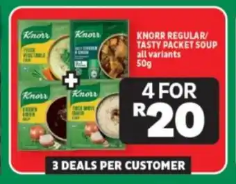 Usave KNORR REGULAR/ TASTY PACKET SOUP all variants 50g offer