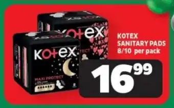 Usave KOTEX SANITARY PADS 8/10 per pack offer