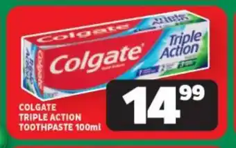 Usave COLGATE TRIPLE ACTION TOOTHPASTE 100ml offer