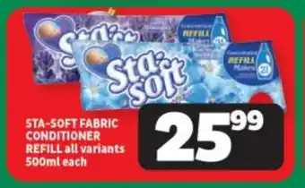 Usave STA-SOFT FABRIC CONDITIONER REFILL all variants 500ml each offer