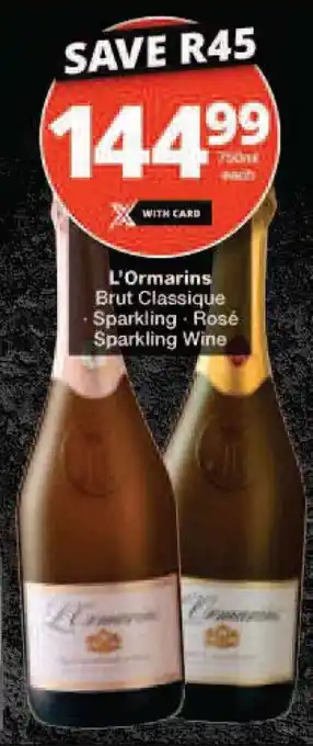 L'Ormarins Brut Classique Sparkling Rosé Sparkling Wine