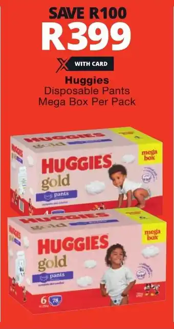 Checkers Huggies Disposable Pants Mega Box Per Pack offer