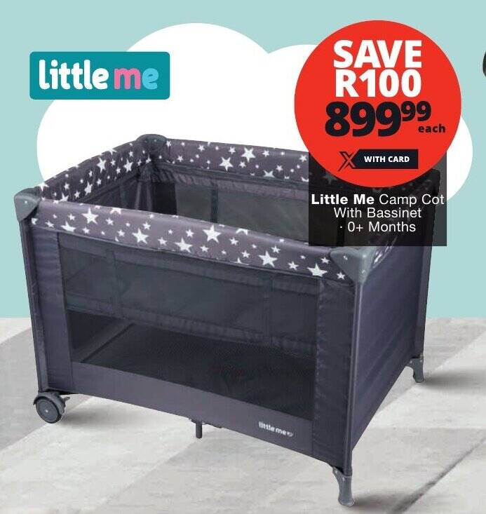 Little Me Camp Cot With 0+ Months offer at Checkers