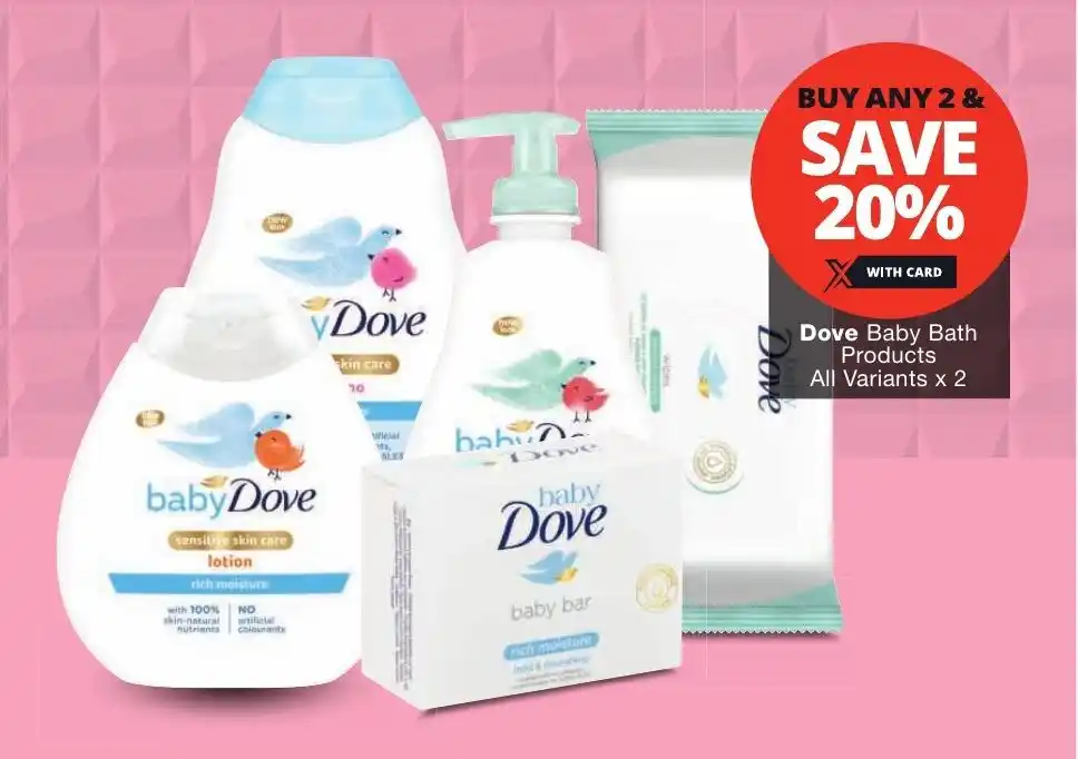 Dove Baby Bath Products All Variants x 2 offer at Checkers