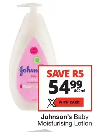 Checkers Johnson's Baby Moisturising Lotion offer