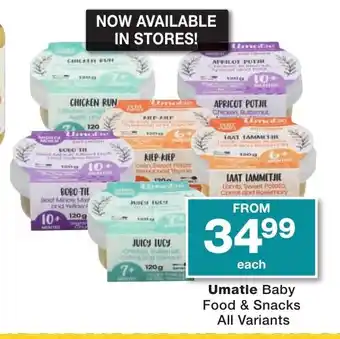 Checkers Umatie Baby Food & Snacks All Variants offer
