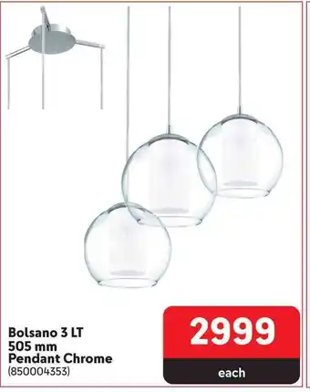 Makro Bolsano 3 LT 505 mm Pendant Chrome offer