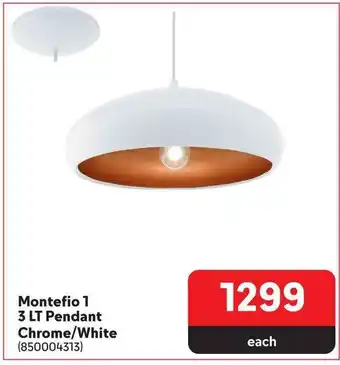 Montefio 1 3 LT Pendant Chrome/White