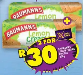 Shoprite BAUMANN'S LEMON CREAMS BISCUITS 200g offer