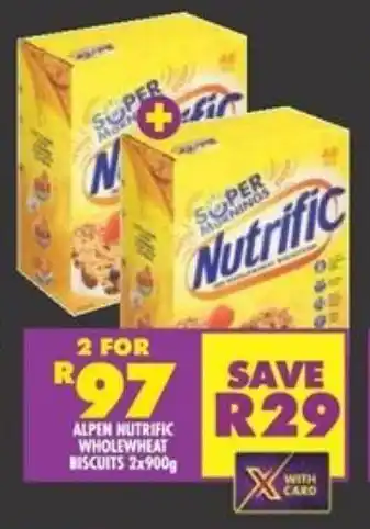 Shoprite ALPEN NUTRIFIC WHOLEWHEAT BISCUITS 2x900g offer