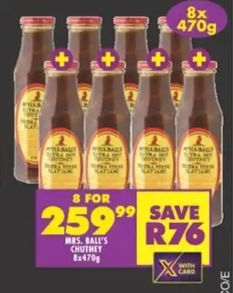 Shoprite MRS. BALL'S CHUTNEY 8x470g offer
