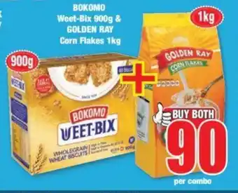 Boxer BOKOMO Weet-Bix 900g & GOLDEN RAY Corn Flakes 1kg offer