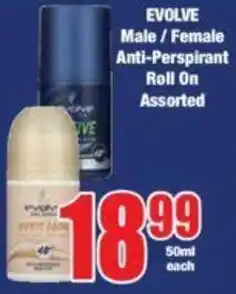 Boxer EVOLVE Male/Female Anti-Perspirant Roll On Assorted offer