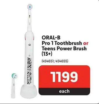 ORAL-B Pro 1 Toothbrush or Teens Power Brush (13+)