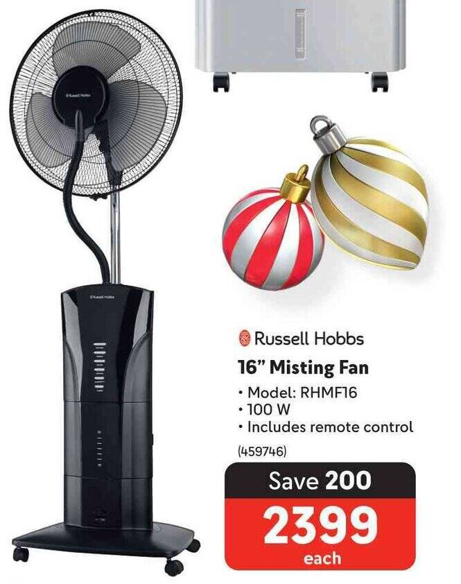 Russell Hobbs 16" Misting Fan offer at Makro