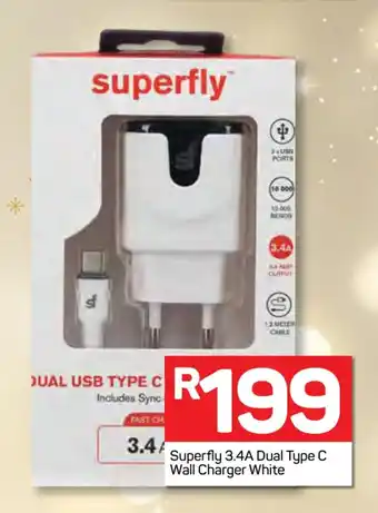 Pick n Pay Hypermarket Superfly 3.4A Dual Type C Wall Charger White offer