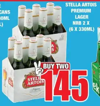 Boxer Liquors STELLA ARTOIS PREMIUM LAGER NRB 2X (6X330ML) offer