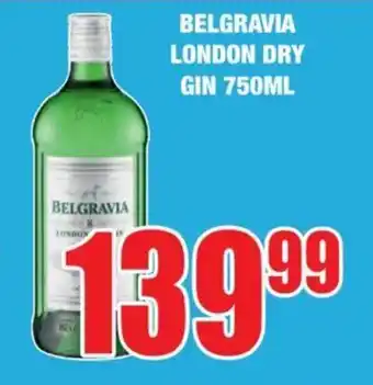 Boxer Liquors BELGRAVIA LONDON DRY GIN 750ML offer