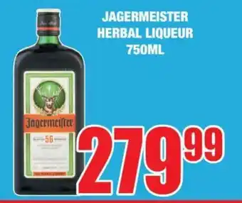 Boxer Liquors JAGERMEISTER HERBAL LIQUEUR 750ML offer