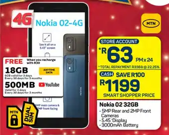 Pick n Pay Nokia 02 32GB offer