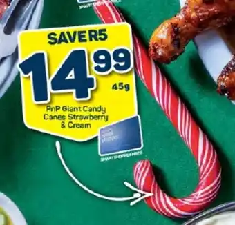 Pick n Pay PnP Giant Candy Canes Strawberry & Cream 45g offer