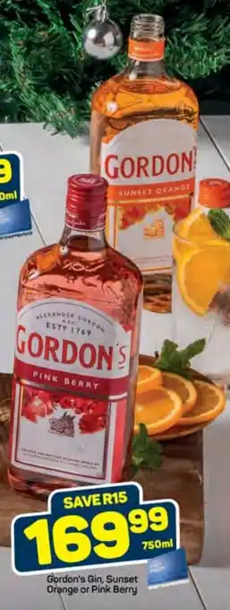Pick n Pay Gordon's Gin, Sunset Orange or Pink Berry offer