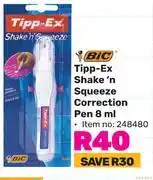Bic tipp ex shake n squeeze correction pen-8ml