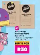 Game a4 72 page exercise books assorted-for 5