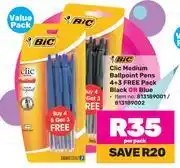 Game Bic clic medium ballpoint pens 4+3 free pack black or blue-per pack offer