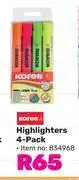 Kores higlighters 4-pack