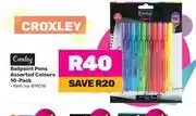 Game Croxley ballpoint pens 10 pack assorted colours offer