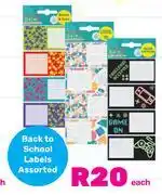 Game Back to school labels assorted-each offer