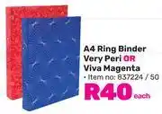 Game Pen & gear a4 ring binder very peri or viva magenta-each offer