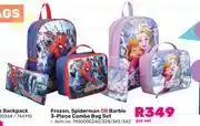 Frozen, spiderman or barbie 3-piece combo bag set-per set