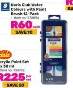 Game Staedtler noris club water colours with paint brush 12 pack-each offer