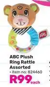 Game Abc plush ring rattle assorted-each offer
