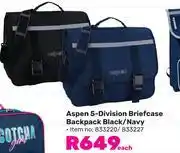 Game Aspen 5-division briefcase backpack (black/navy)-each offer