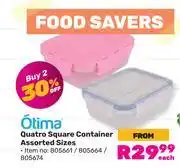 Game Otima quarto sqaure container assorted sizes-each offer