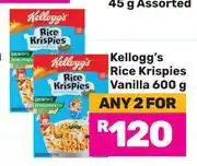 Game Kellogg's rice krispies vanilla-for any 2 x 600g offer