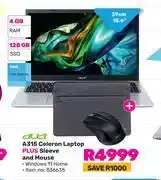 Game Acer 15.6(39cm) a315 celeron laptop plus sleeve and mouse offer