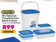 Game Addis 10l take & go 1.2kg bulk food storage 5 piece offer