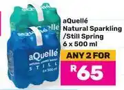 Game Aquelle natural sparkling/still spring-for any 2 x 6 x 500ml offer