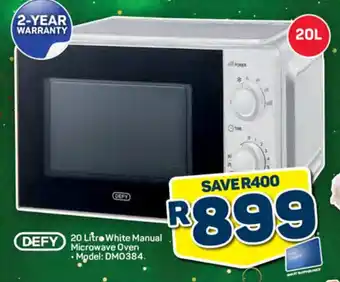 Pick n Pay DEFY 20 Litre White Manual Microwave Oven offer