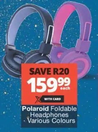 Checkers Polaroid Foldable Headphones offer