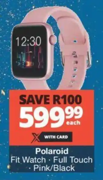 Checkers Polaroid Fit Watch Full Touch Pink/Black offer