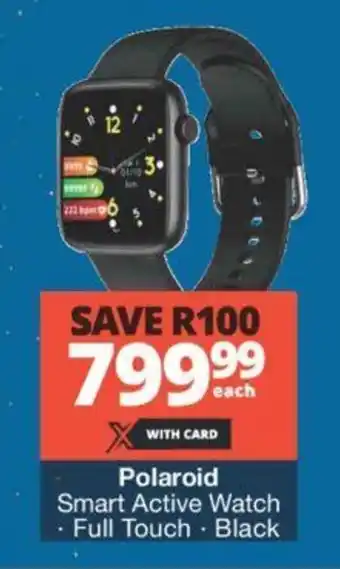 Checkers Polaroid Smart Active Watch Full Touch Black offer