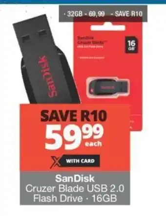Checkers SanDisk Cruzer Blade USB 2.0 Flash Drive 16GB offer