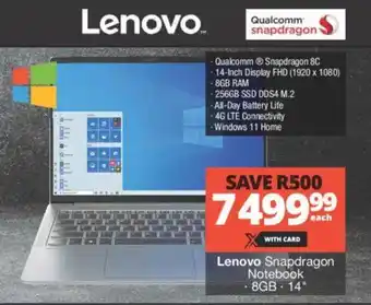 Lenovo Snapdragon Notebook 8GB 14"