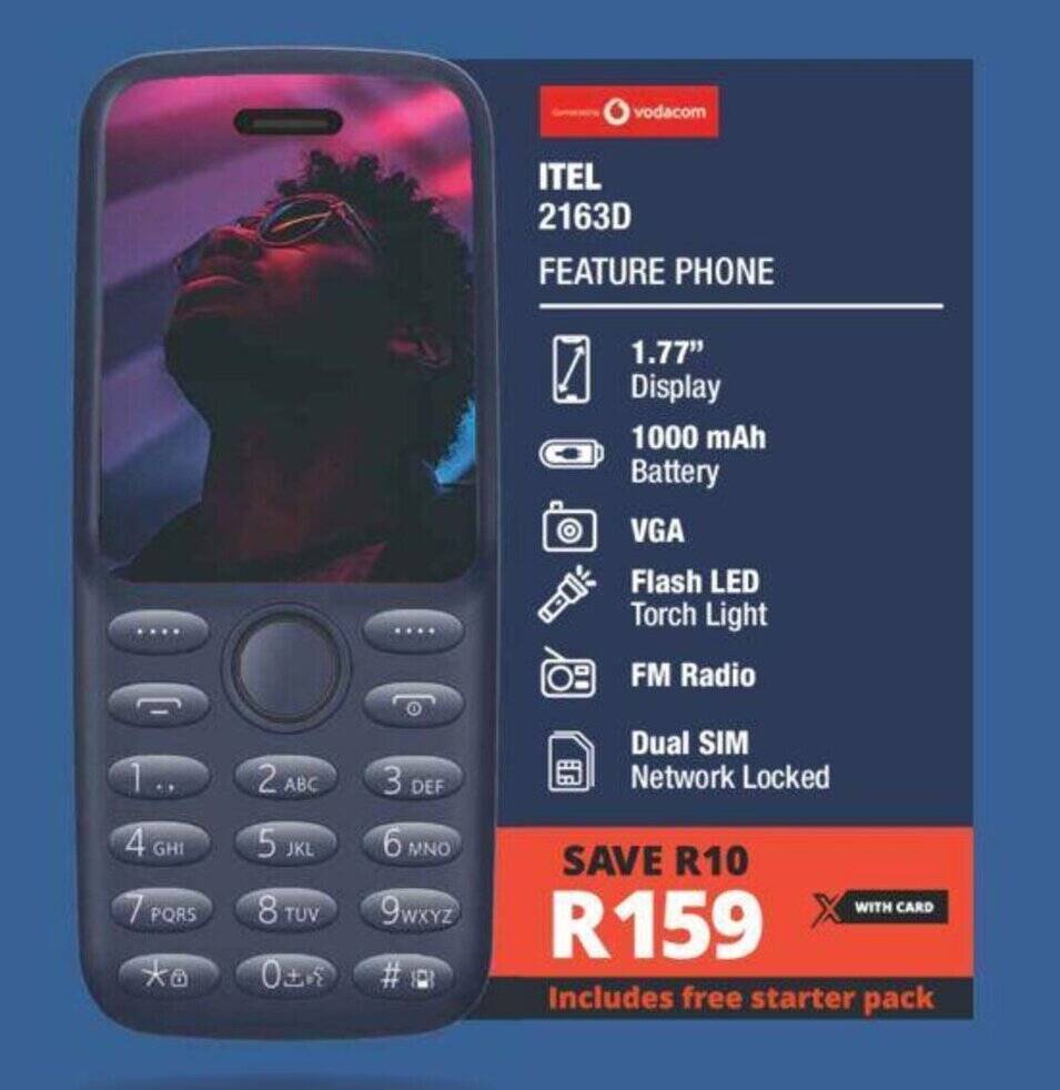 ITEL 2163D FEATURE PHONE offer at Checkers