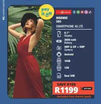 Checkers HISENSE U60 SMARTPHONE 4G LTE offer